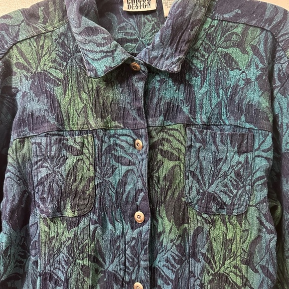 Chico’s Design Women’s Jean Style Jacket | Blue Teal Green ‎| Size 2 | US Large - Picture 3 of 9